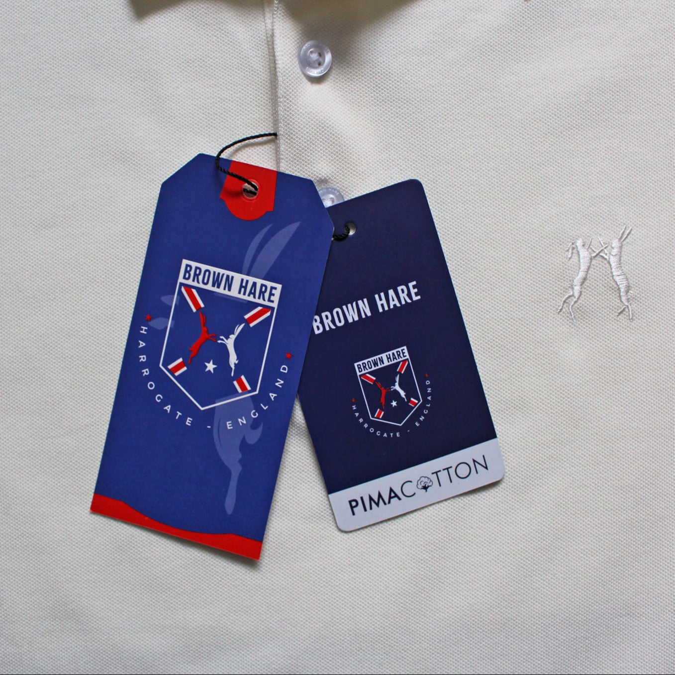 Brown Hare Classic Polo Shirt Egret White